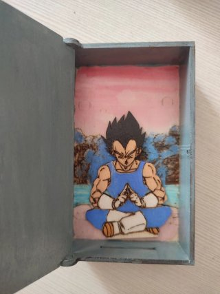 Scatola legno miniatura dipinta Vegeta