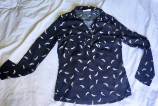 Blusa Denimlab Taglia S Stampa Piume