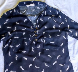 Blusa Denimlab Taglia S Stampa Piume