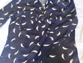 Blusa Denimlab Taglia S Stampa Piume