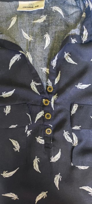 Blusa Denimlab Taglia S Stampa Piume