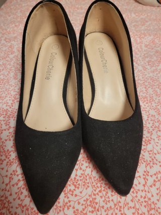 Zapatos de tacón cuadrado negros talla 36