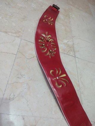 Cinturón Zingara Mujer Piel Rojo Dorado Moros