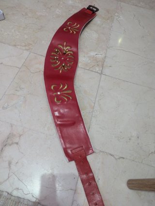 Cinturón Zingara Mujer Piel Rojo Dorado Moros