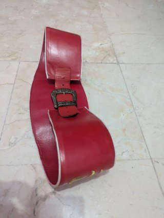 Cinturón Zingara Mujer Piel Rojo Dorado Moros