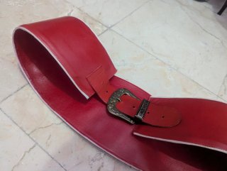 Cinturón Zingara Mujer Piel Rojo Dorado Moros