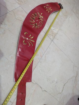 Cinturón Zingara Mujer Piel Rojo Dorado Moros