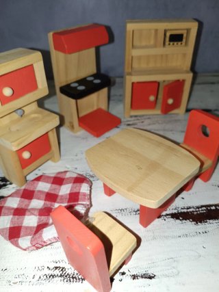 Lote Muebles Madera Casita Muñecas