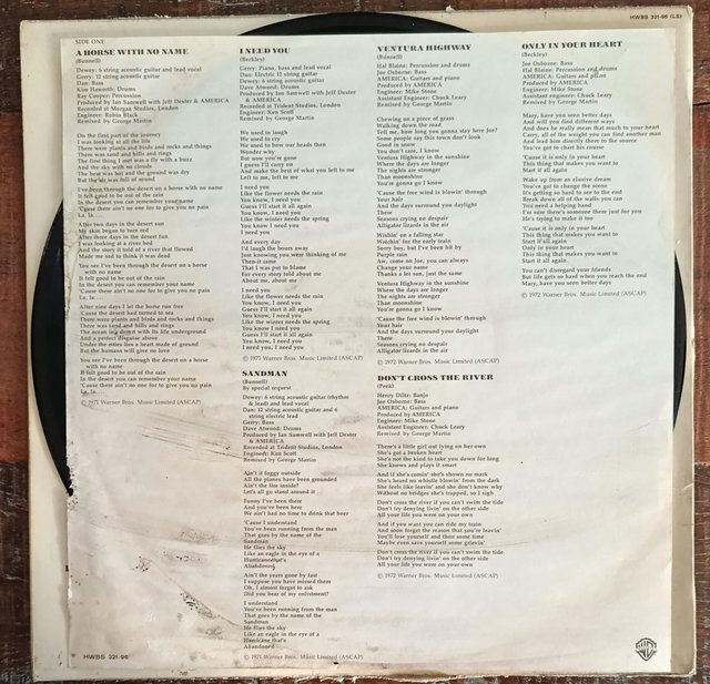 America - History America's Greatest Hits LP