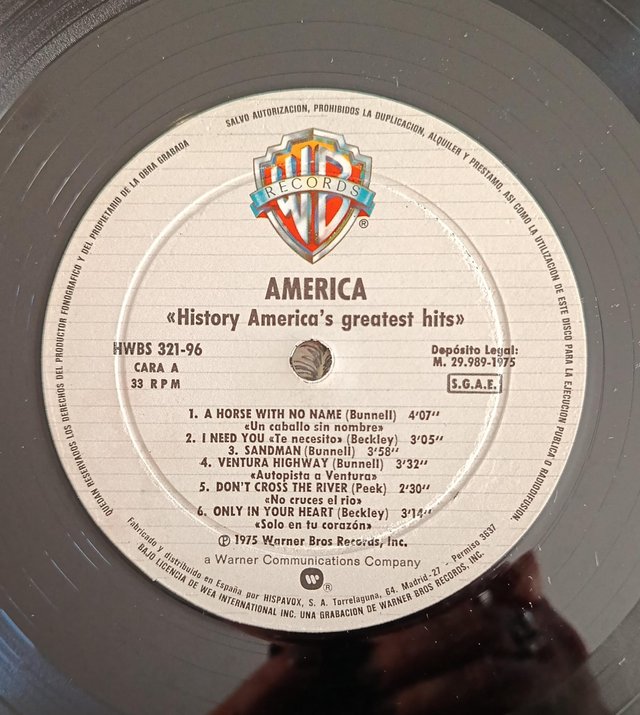 America - History America's Greatest Hits LP