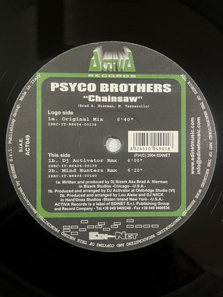 Psyco Brothers "Chainsaw" vinile techno hardstyle