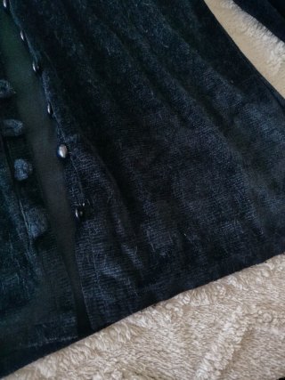 Cardigan in velluto nero con bottoni