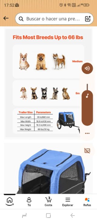 Remolque para perros VEVOR nuevo