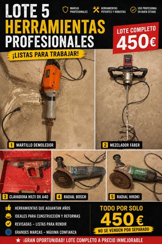 Lote 5 Herramientas Profesionales 450€