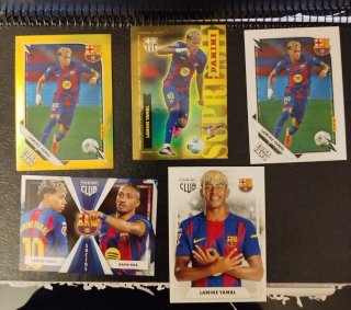 Lote 5 cromos Panini Lamine Yamal