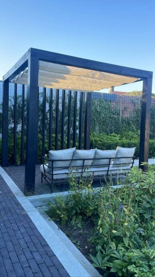 Pérgola de madera con