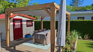 Pérgola de madera con