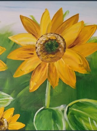 Cuadro de girasoles en acrílico