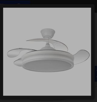 Ventilador de techo con lámpara incluida.
