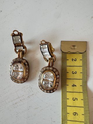Orecchini clip cristalli vintage dorati