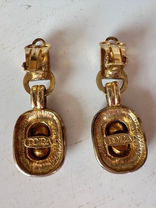 Orecchini clip cristalli vintage dorati