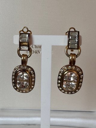 Orecchini clip cristalli vintage dorati
