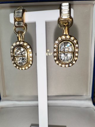 Orecchini clip cristalli vintage dorati