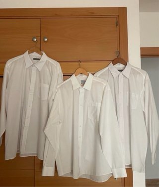 14 Camisas blanca + 1 azul hombre talla 46/48!