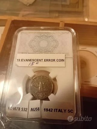 5 Centesimi 1942 Italia girato di 15 gradi