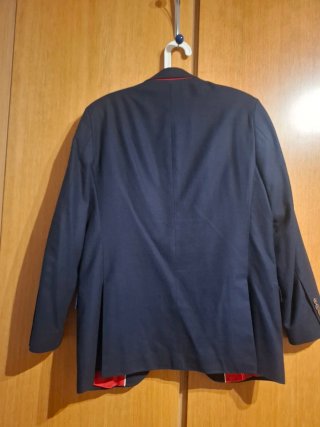 Americana azul El Ganso 52 con forro rojo