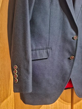 Americana azul El Ganso 52 con forro rojo