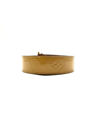 Cintura Louis Vuitton in pelle scamosciata beige e oro