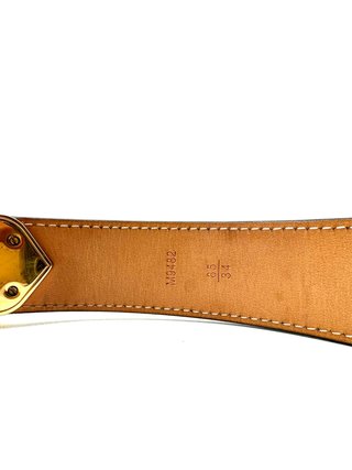 Cintura Louis Vuitton in pelle scamosciata beige e oro