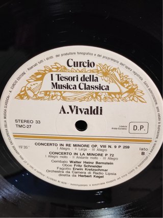 Disco LP Vivaldi Quattro Concerti
