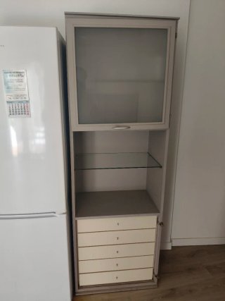 Mueble Alacena Cocina Gris y Beige