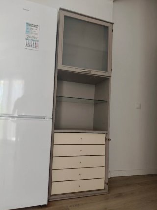 Mueble Alacena Cocina Gris y Beige
