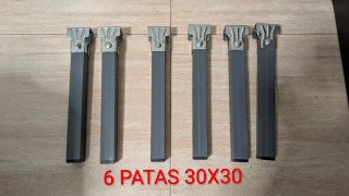 6 Patas metálicas para somier 27cm