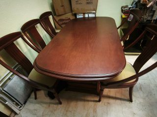 Mesa Comedor Grande Extensible Madera y 6 sillas