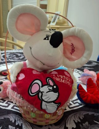 Peluche Topo e Fenicottero San Valentino