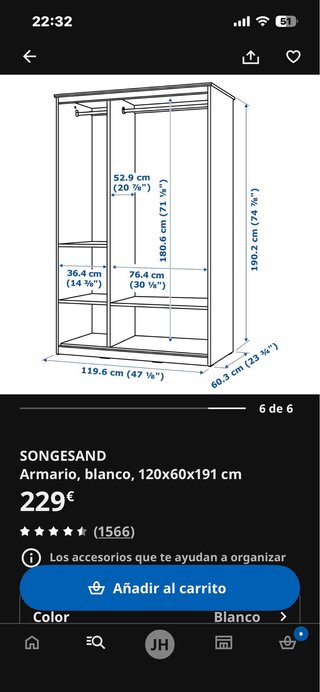 Armario Ikea Songesand Blanco