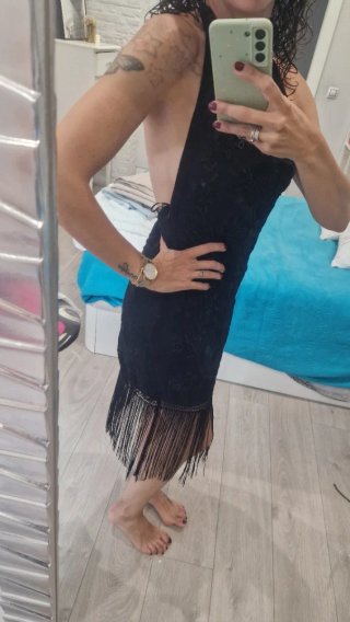 Abito nero Zara con frange