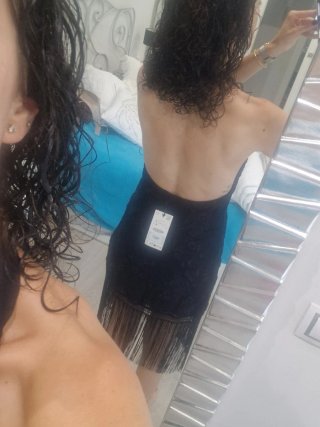 Abito nero Zara con frange