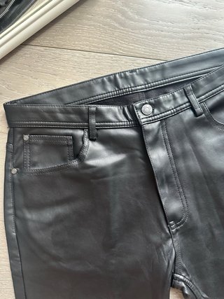 Pantaloni Zara Uomo Pelle Neri