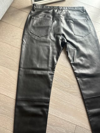 Pantaloni Zara Uomo Pelle Neri