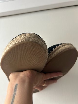 Alpargatas Zara Piel Ante Azul