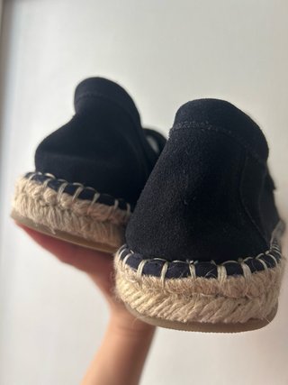 Alpargatas Zara Piel Ante Azul