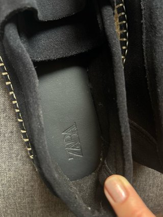 Alpargatas Zara Piel Ante Azul