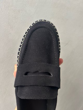 Alpargatas Zara Piel Ante Azul