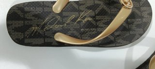 Chanclas Michael Kors Talla 37 Marrón/Dorado