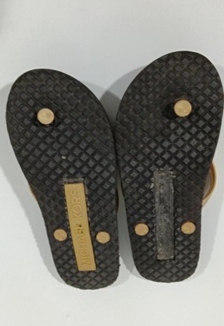 Chanclas Michael Kors Talla 37 Marrón/Dorado